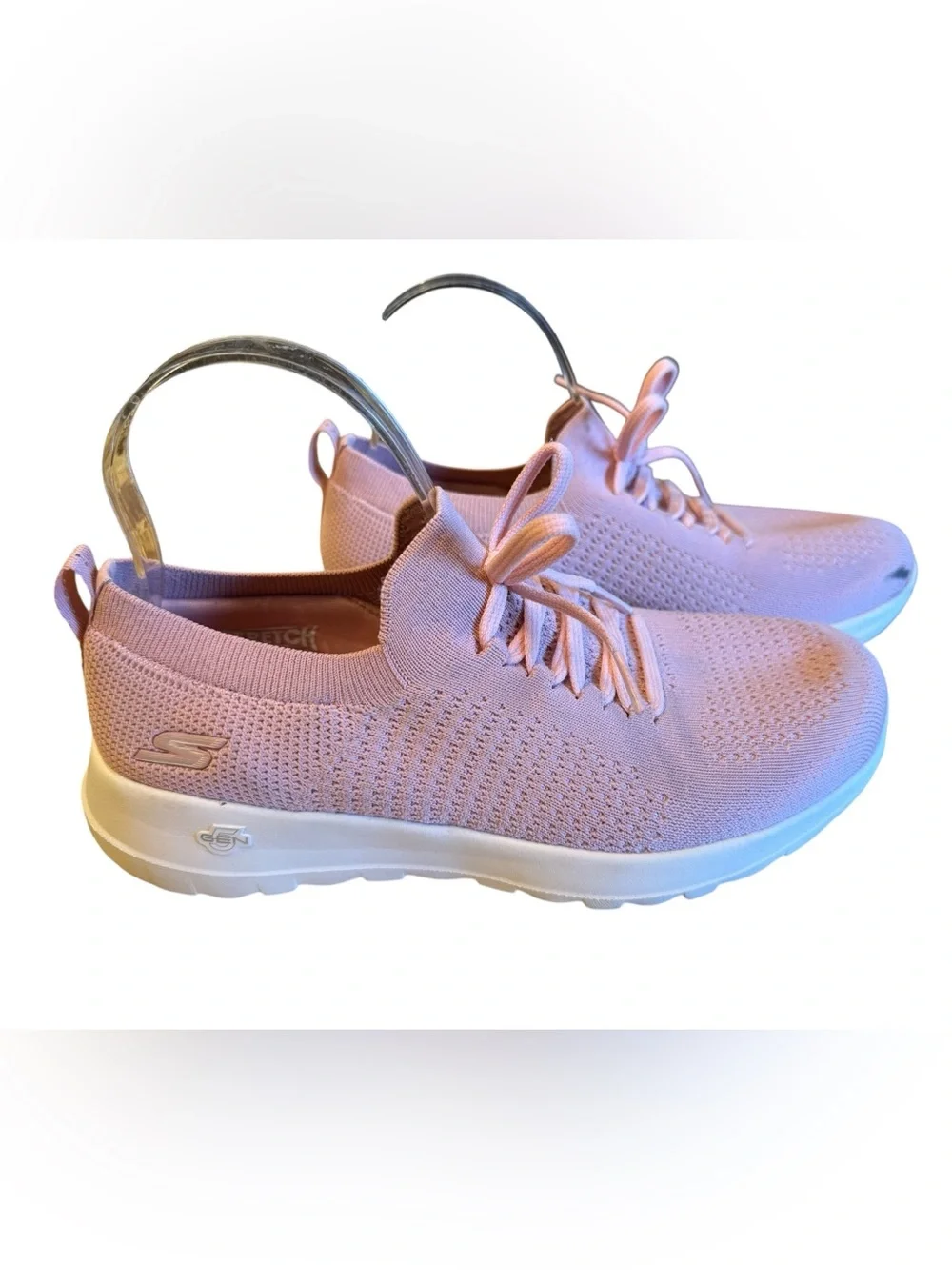 Skechers Air Cooled Goga Mat Women's 8.5  Pink Knit Lace-Up Slip On Sneakers